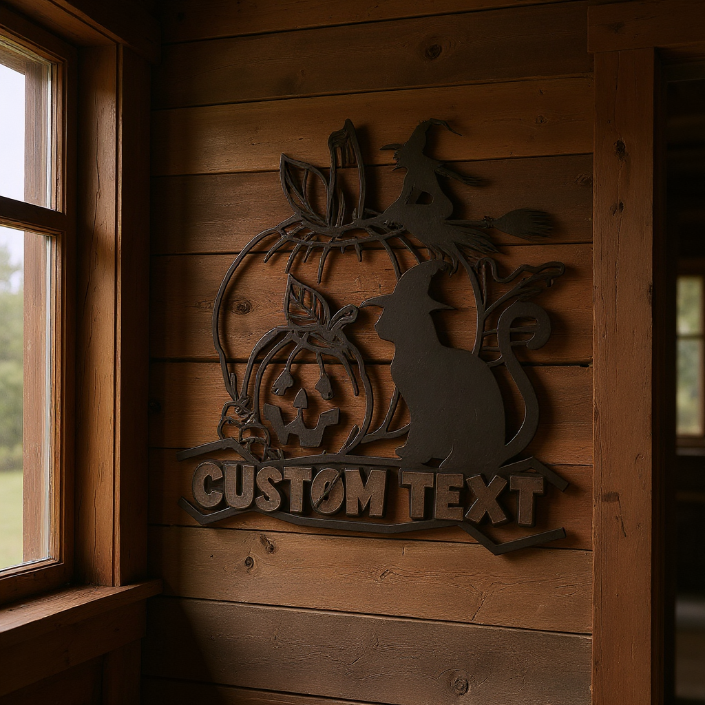 Haunting Custom Name Metal Sign for Spooky Halloween Decor
