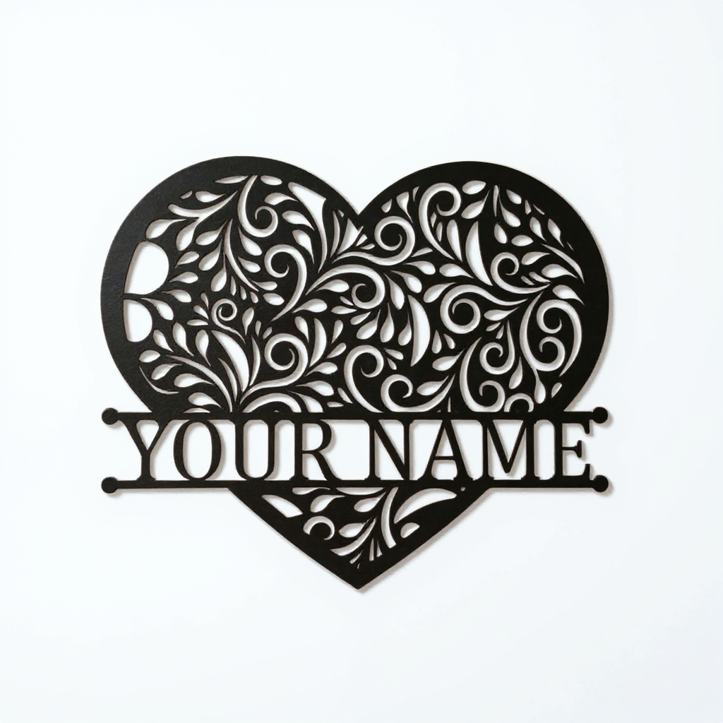 Forever Hearts Monogram Metal Sign - Couple's Anniversary Gift - Personalize Wall Art