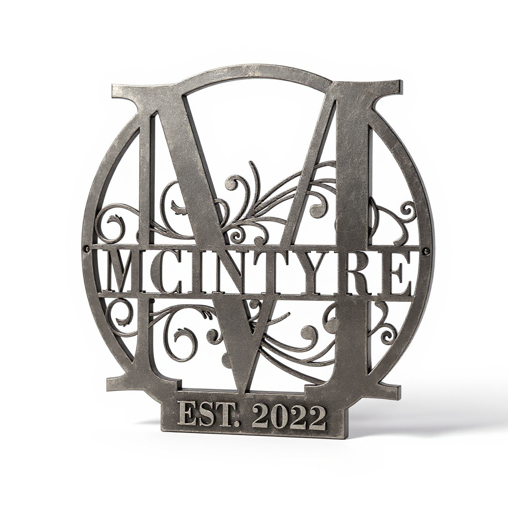 Cherished Split Letter Family Name Metal Sign - Personalized Decor - Personalize Wall Art
