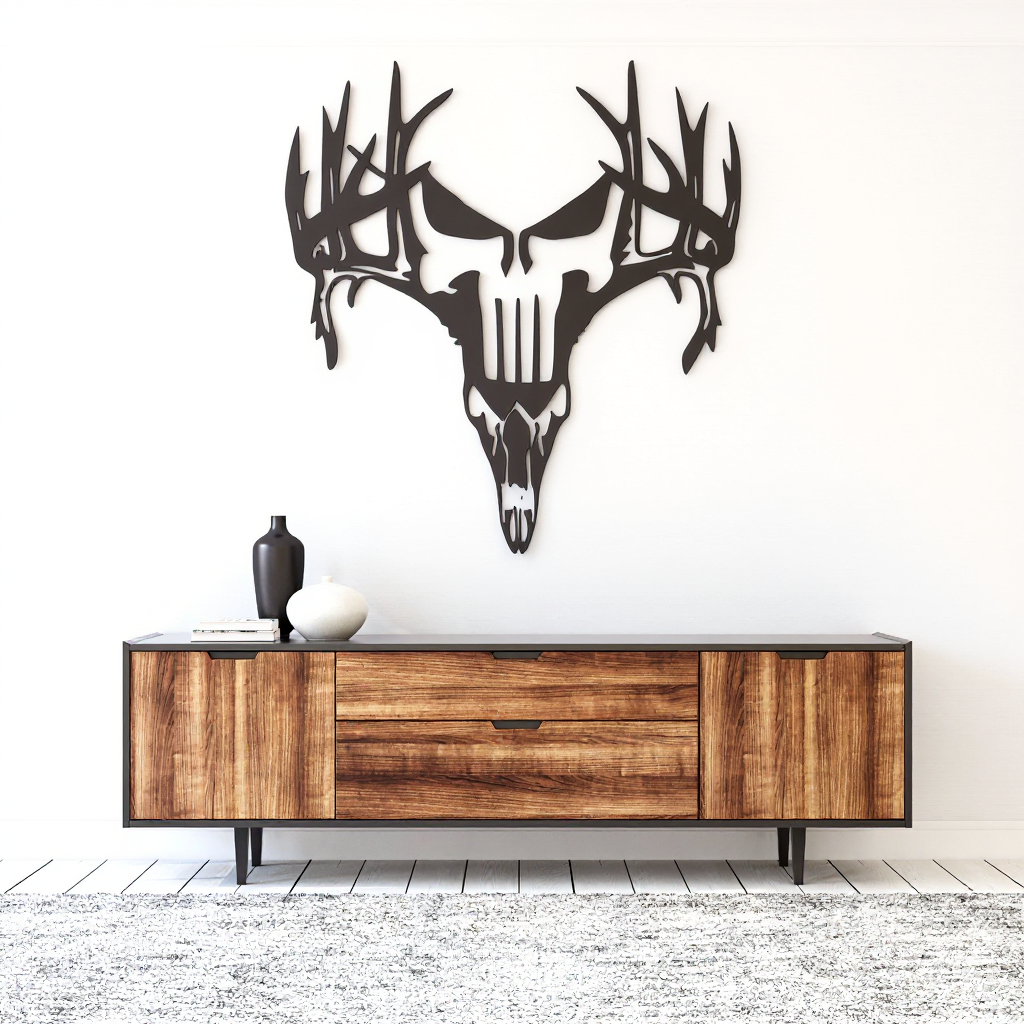 Command Your Space - Personalized Punisher Deer Metal Sign - Personalize Wall Art