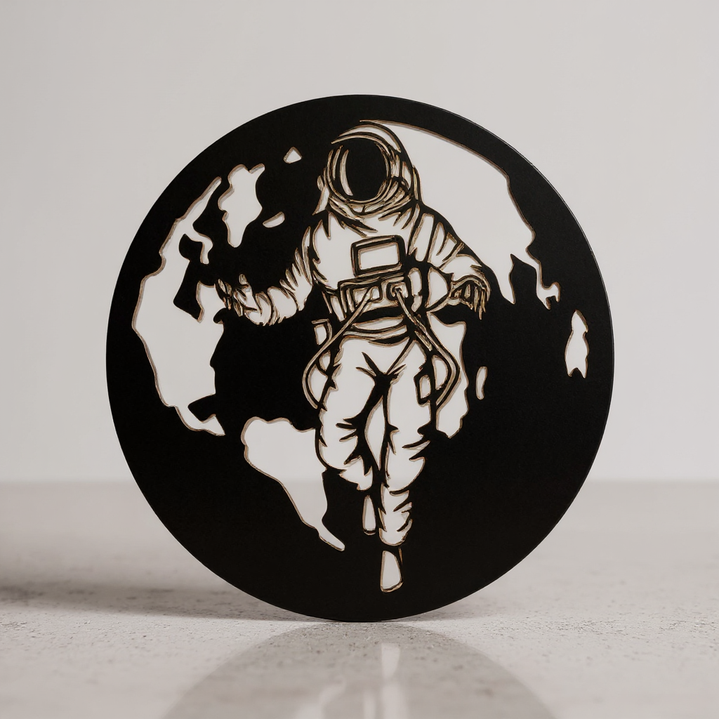 Cosmic Explorer Metal Sign - Custom Astronaut Decor - Personalize Wall Art