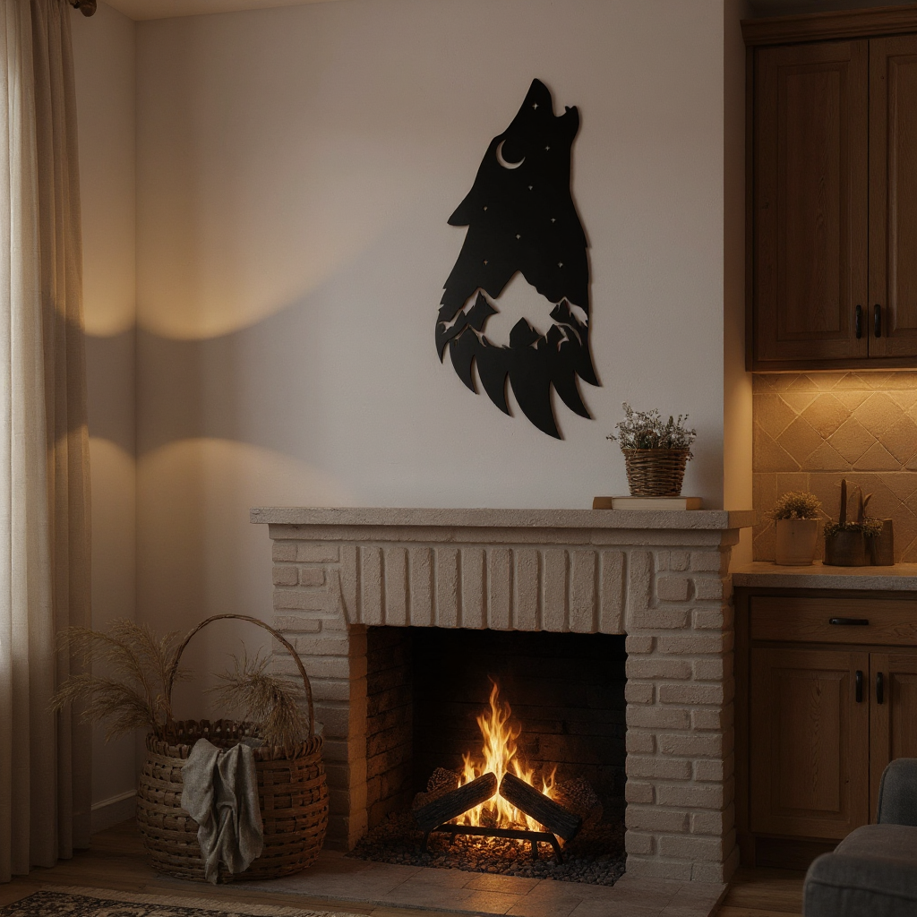 Wolf Head Metal Sign - Intricate Wall Art of the Wild