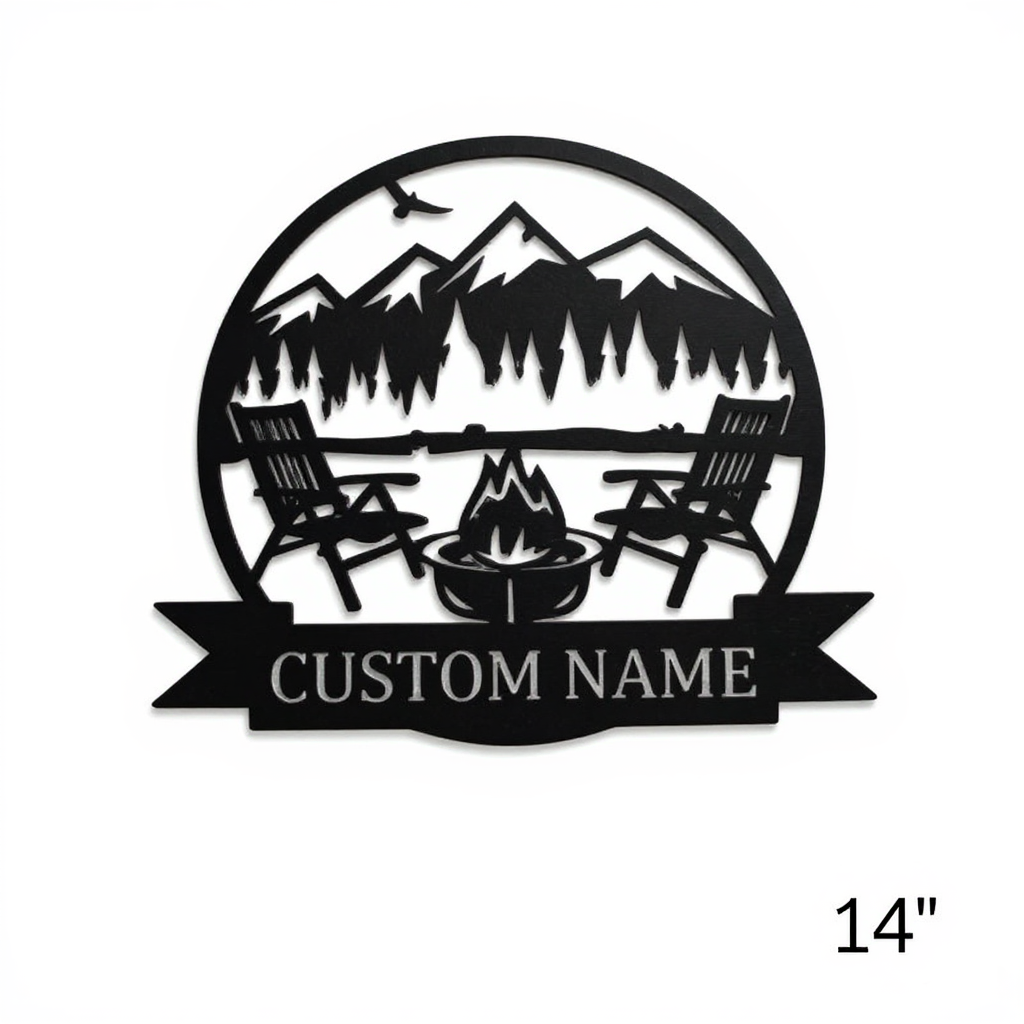 Family's Best Memories - Campfire Custom Metal Sign - Personalize Wall Art