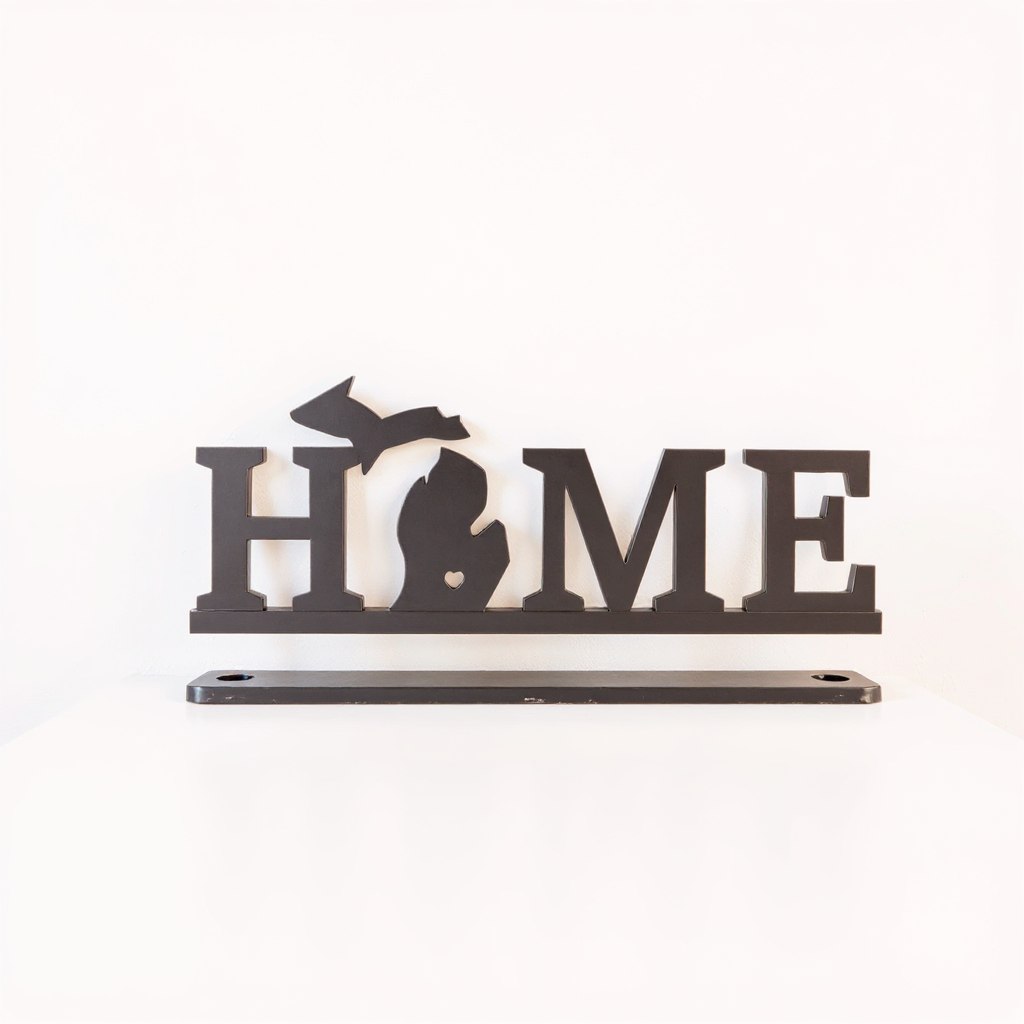 Michigan Love Metal Sign - Personalized State Home Decor - Personalize Wall Art