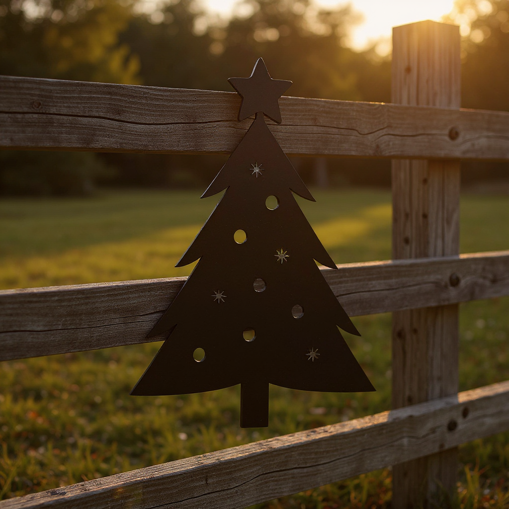 Brilliant Christmas Tree Metal Sign Wall Art for the Holidays