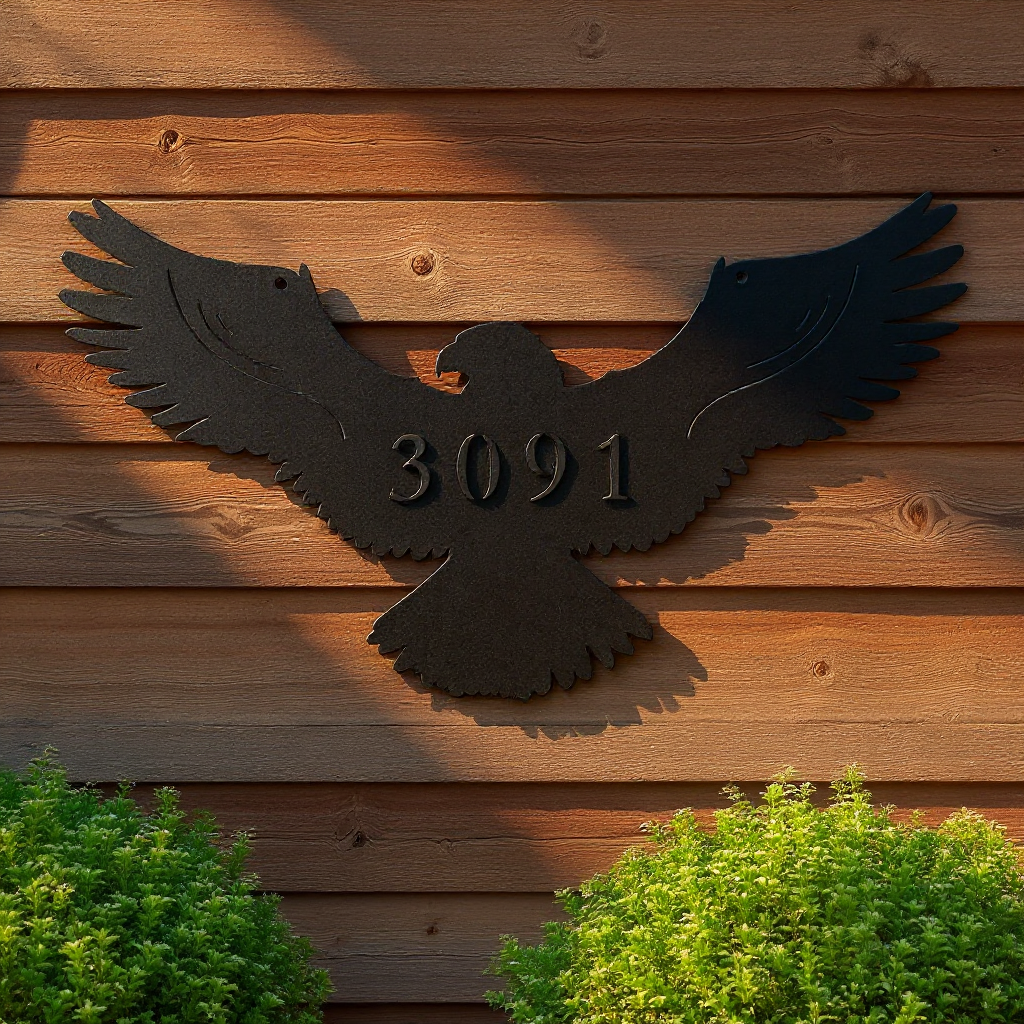 Your Home's Proud Sentinel - Eagle Address Metal Sign