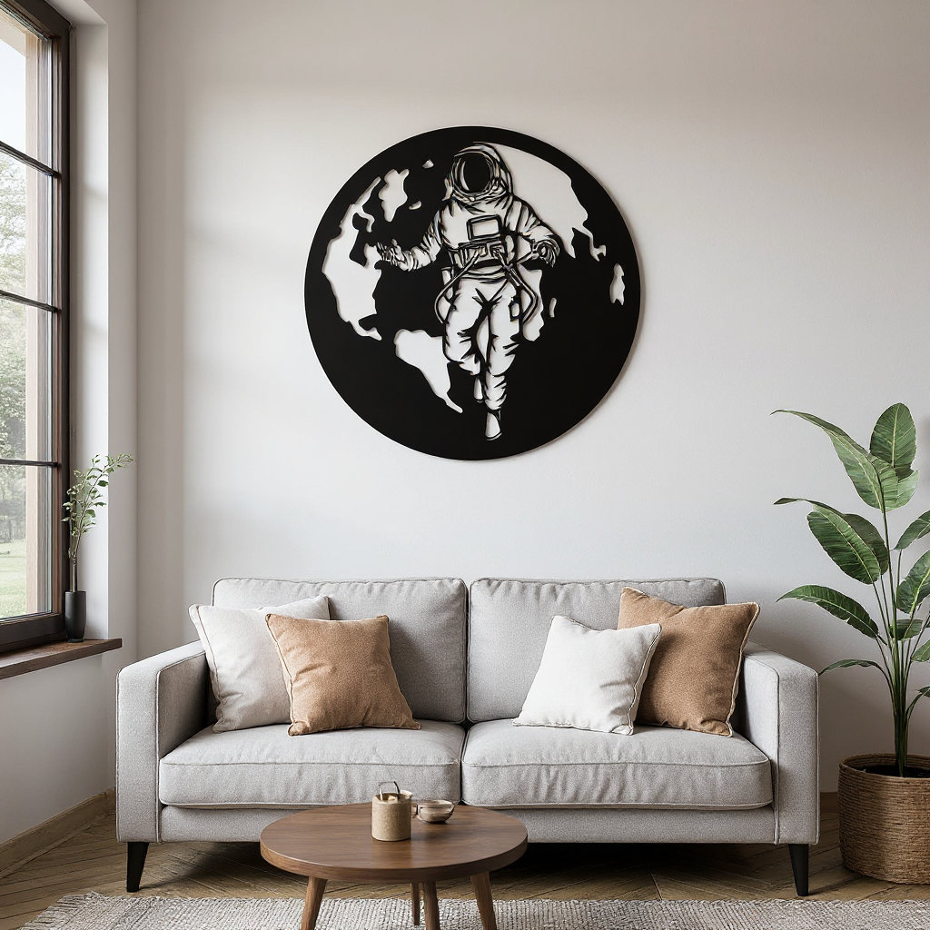 Cosmic Explorer Metal Sign - Custom Astronaut Decor