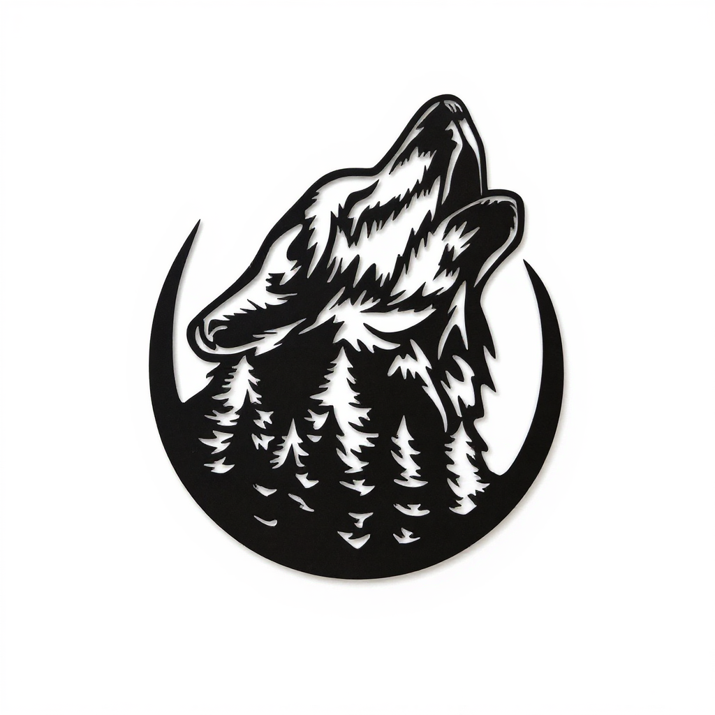 Majestic Howling Wolf Metal Sign for Rustic Den Decor - Personalize Wall Art