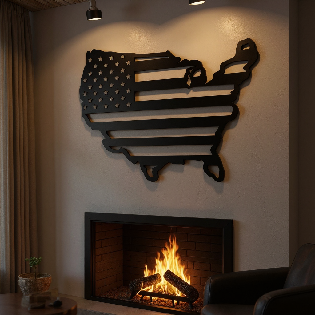 American Pride - US Flag Metal Sign Wall Art for Decor