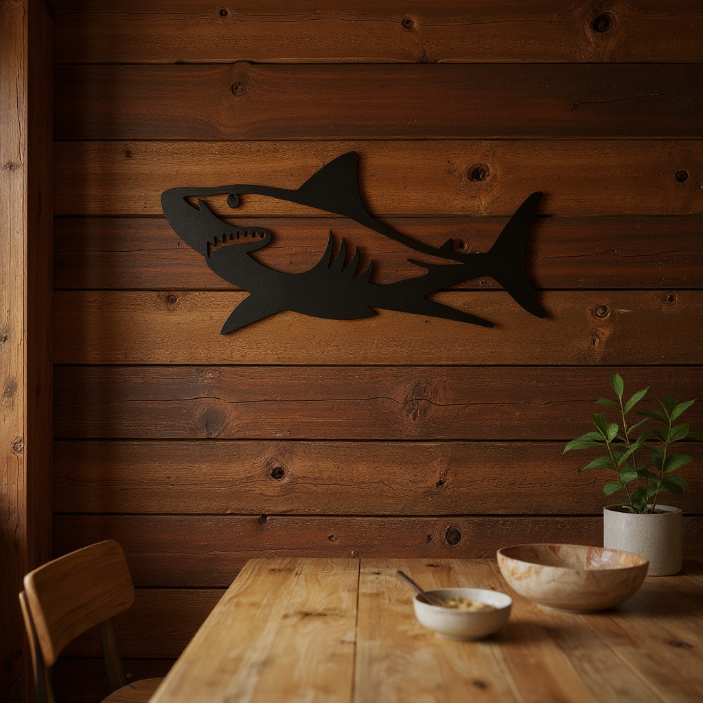 Fierce Shark Metal Sign - Perfect Ocean Wall Art Decor