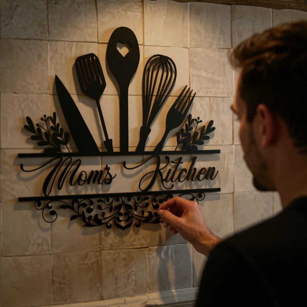 Custom Metal Wall Art Sign for Mom's Kitchen Gift