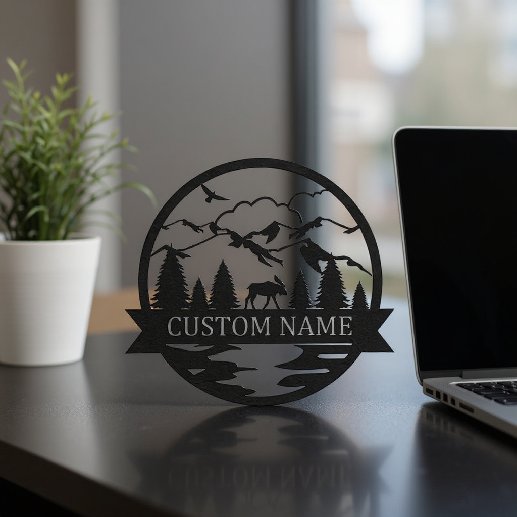 Trophy Elk Hunt Metal Sign - Personalized Name Art