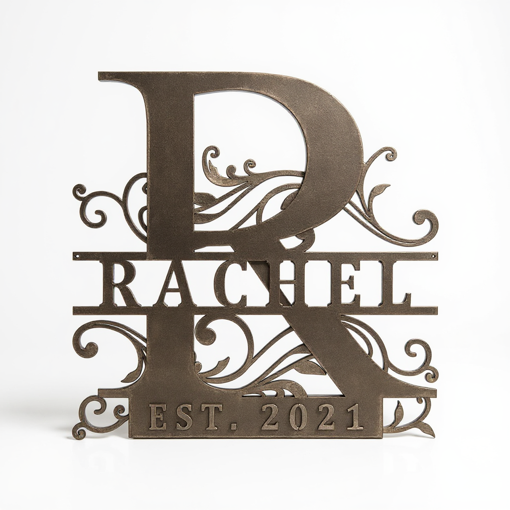 Custom Monogram Metal Sign - Forever Family Name Steel Decor - Personalize Wall Art