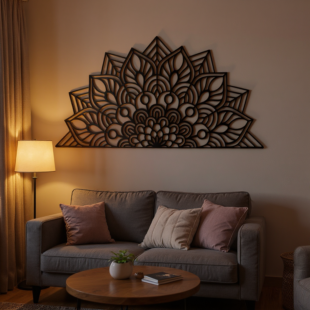 Serene Mandala Metal Sign - Elegant Zen Wall Art Decor