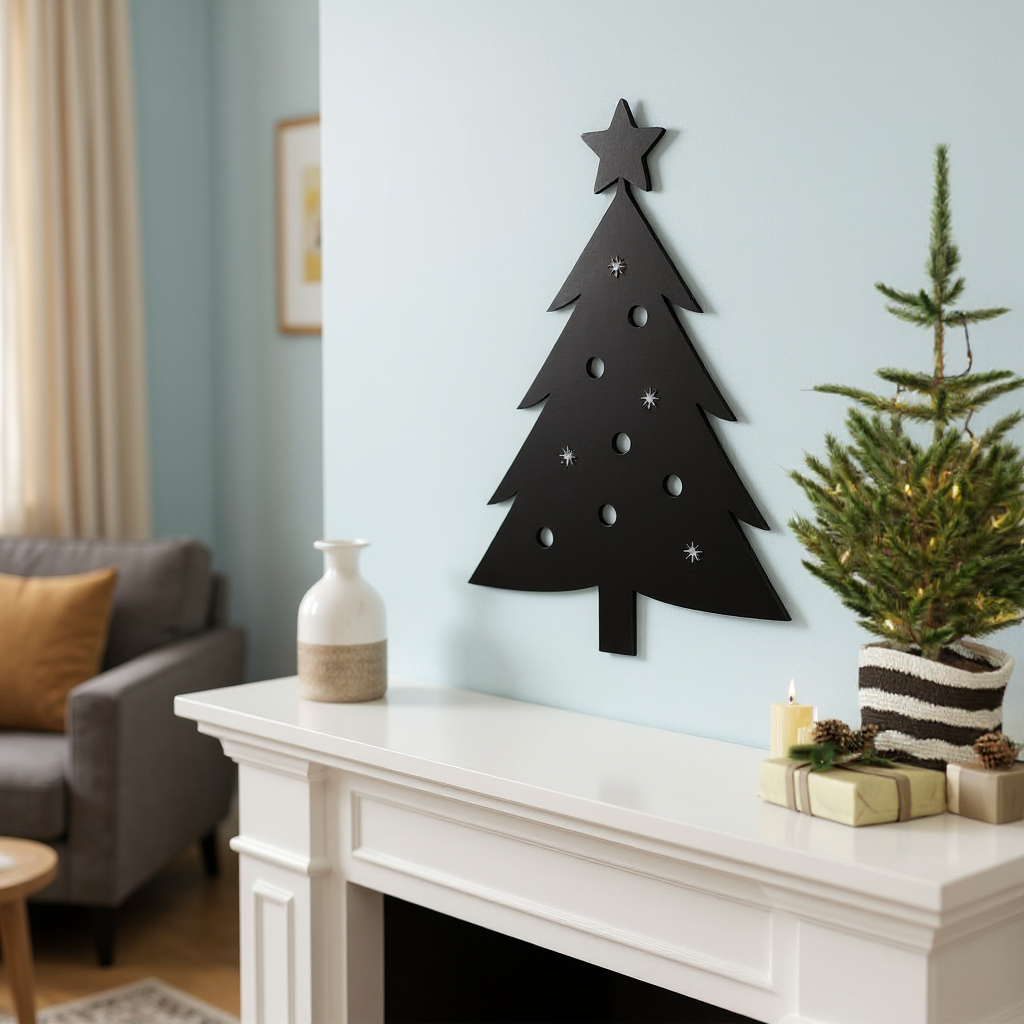 Brilliant Christmas Tree Metal Sign Wall Art for the Holidays