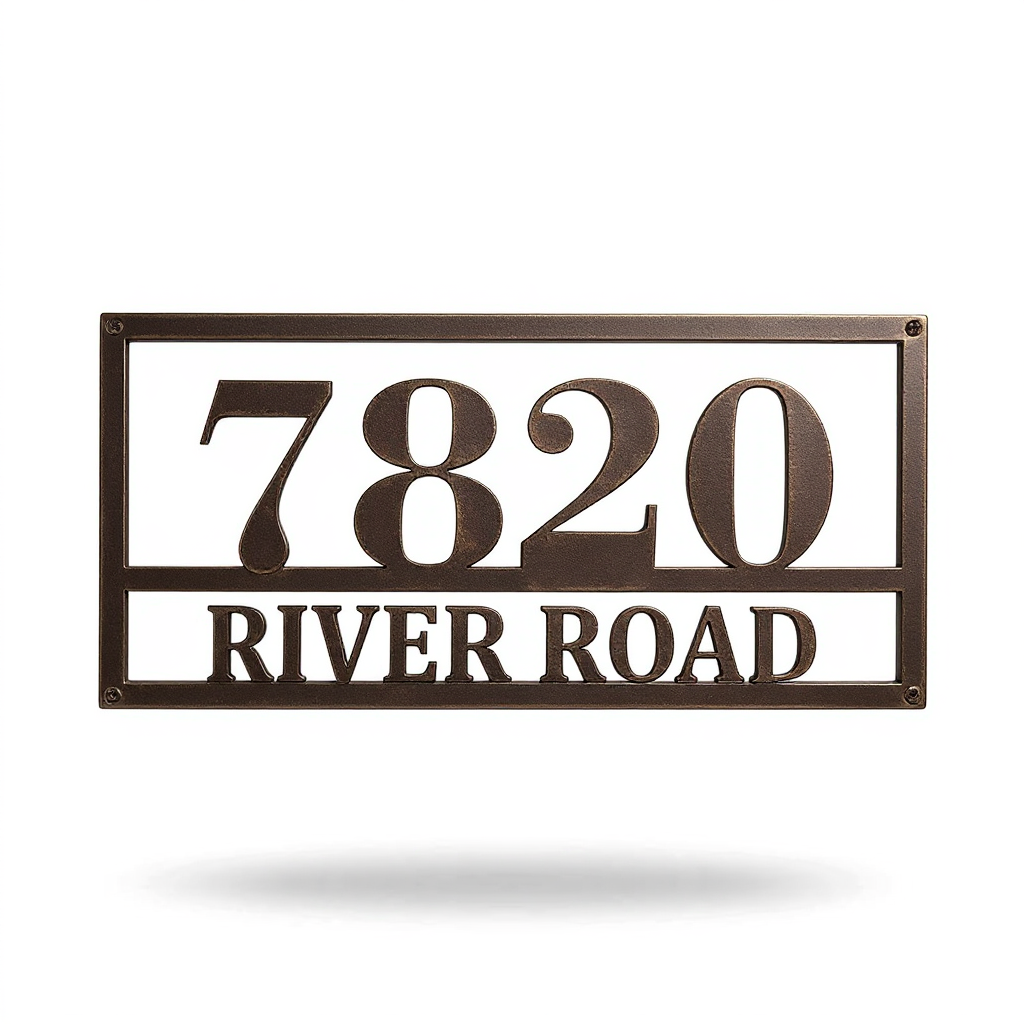Your Personalized Address Metal Sign - Rectangle Plaque - Personalize Wall Art