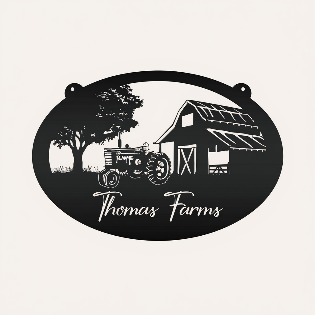 Your Family Farm's Heart - Personalized Tractor Metal Sign - Personalize Wall Art