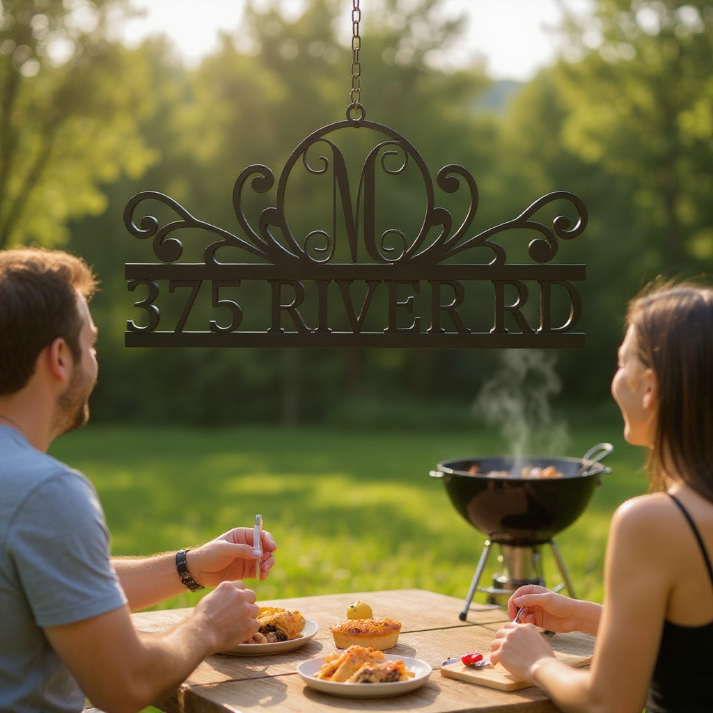 Welcome Home - Personalized Metal Address Sign for Garden