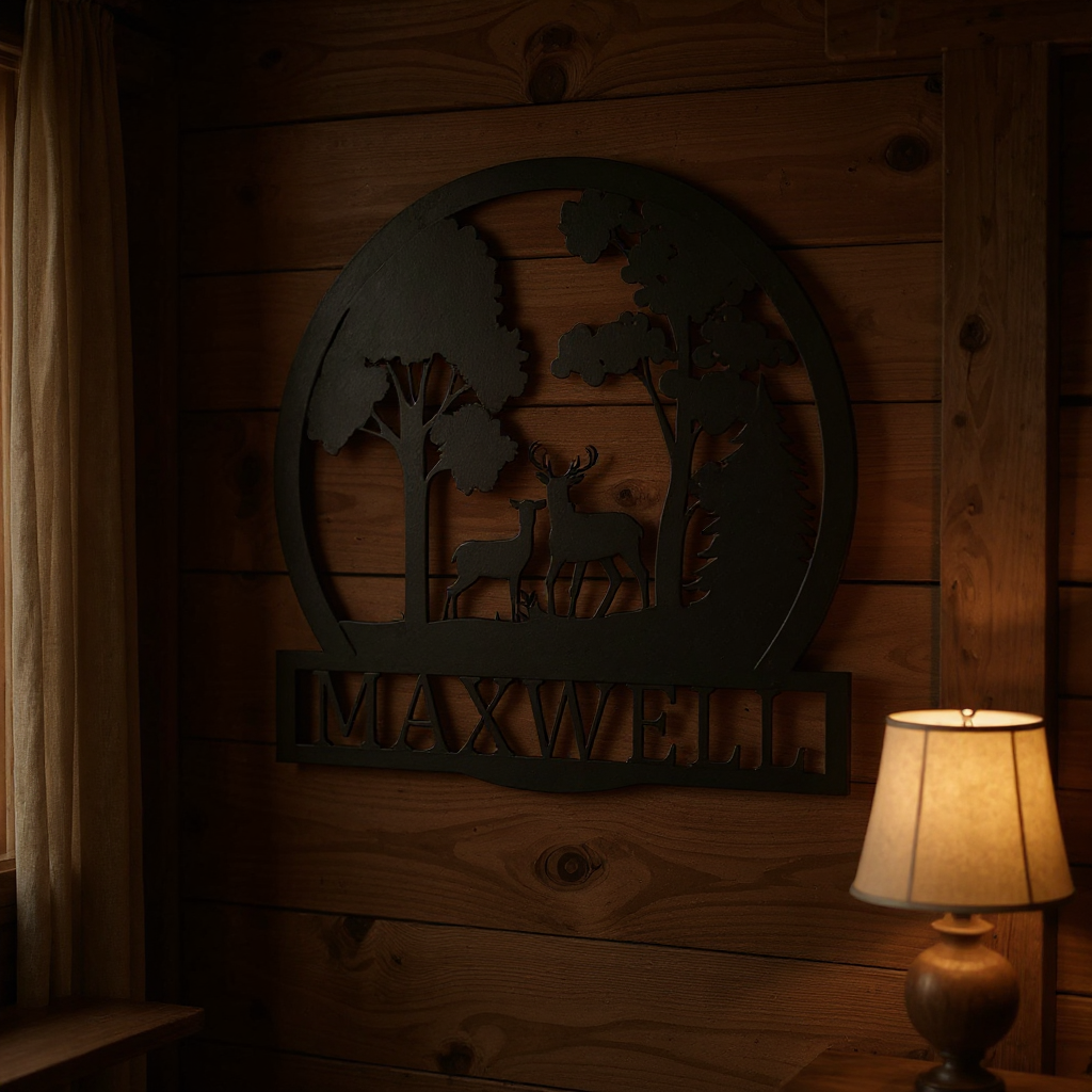 The Family Deer Metal Sign, Your Cabin's Personalized Decor