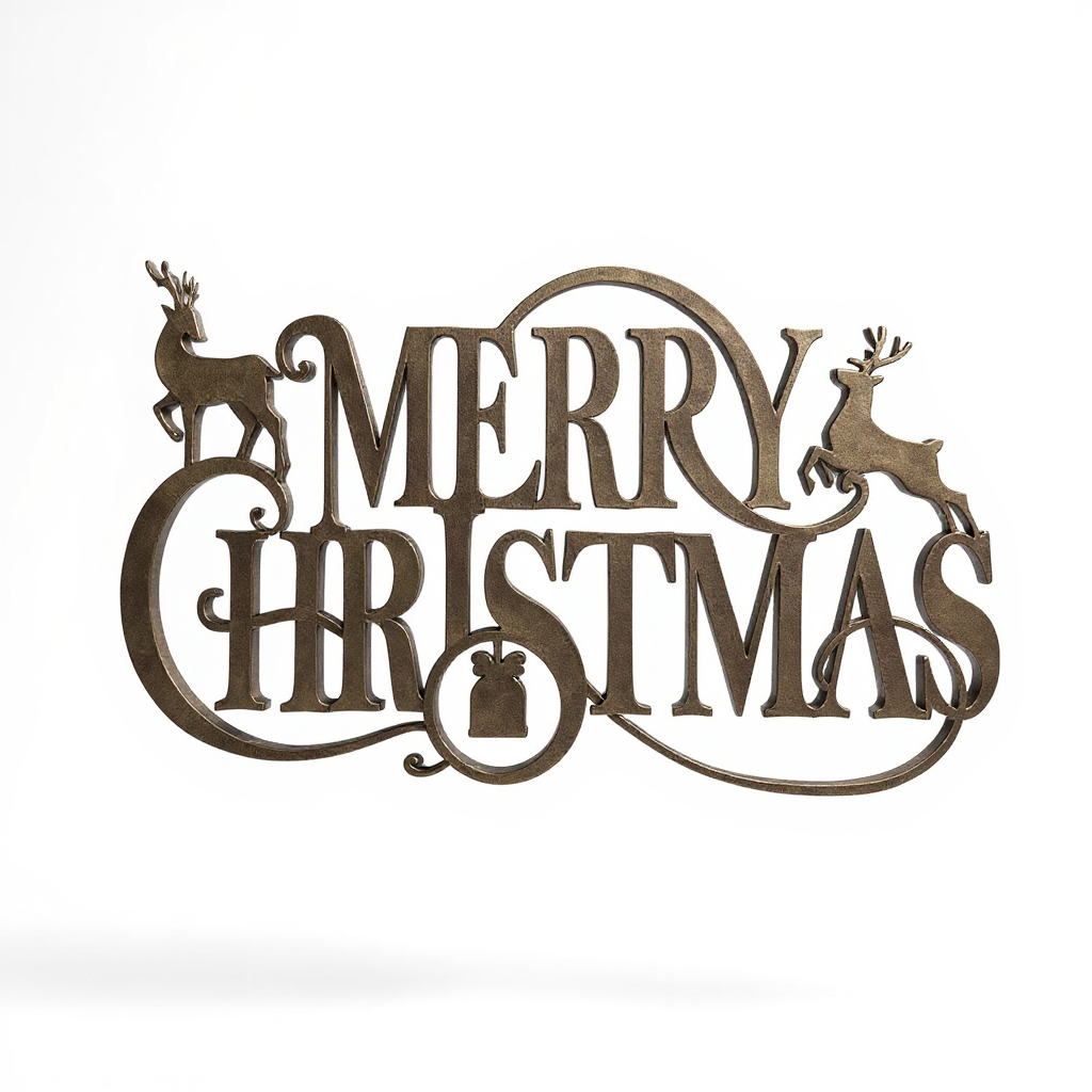 Metal Sign Art of the Christmas Deer's Welcome - Personalize Wall Art