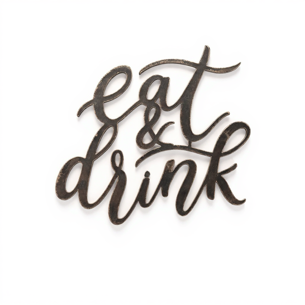 Savor Life's Flavor - 'Eat Drink' Metal Kitchen Wall Art - Personalize Wall Art