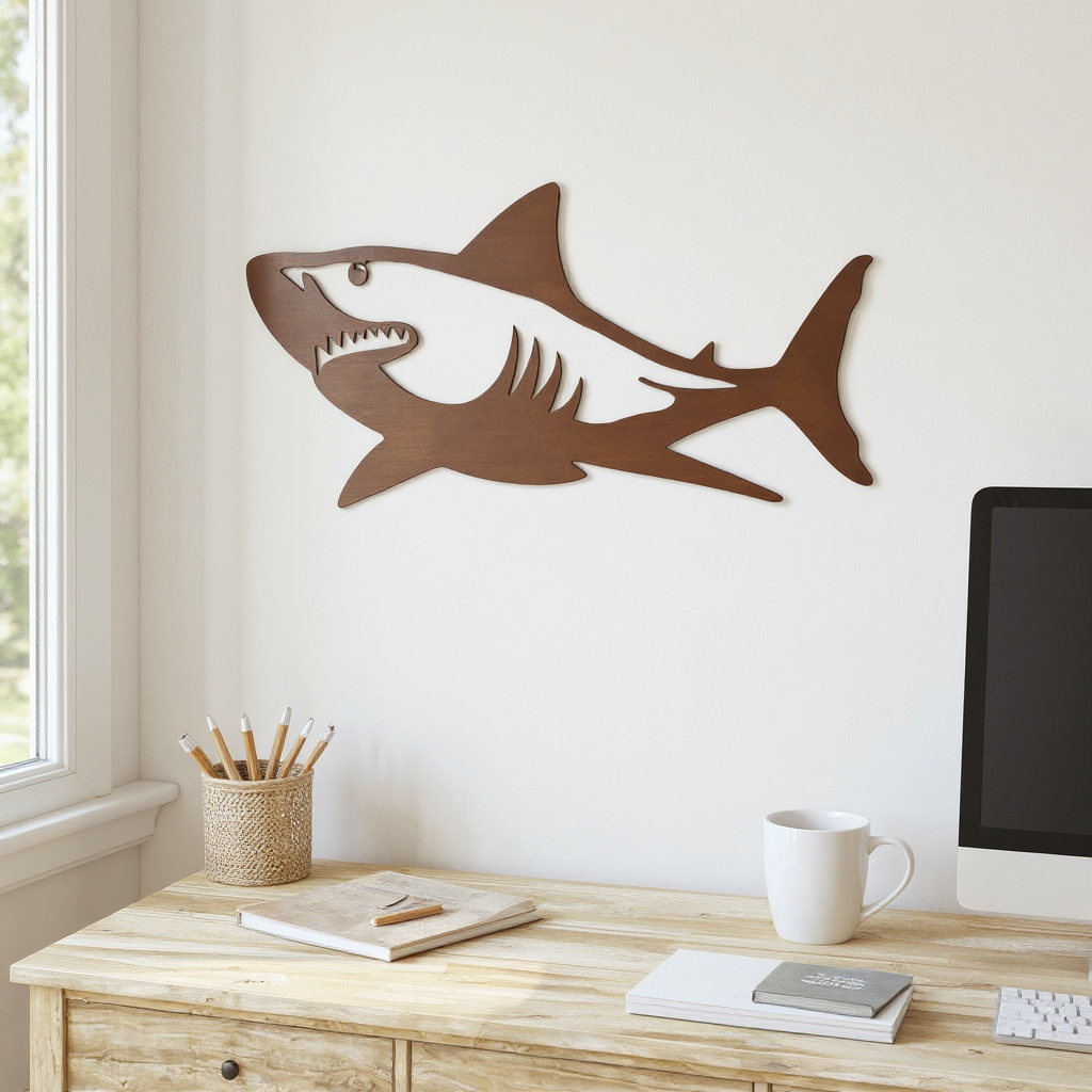 Fierce Shark Metal Sign - Perfect Ocean Wall Art Decor