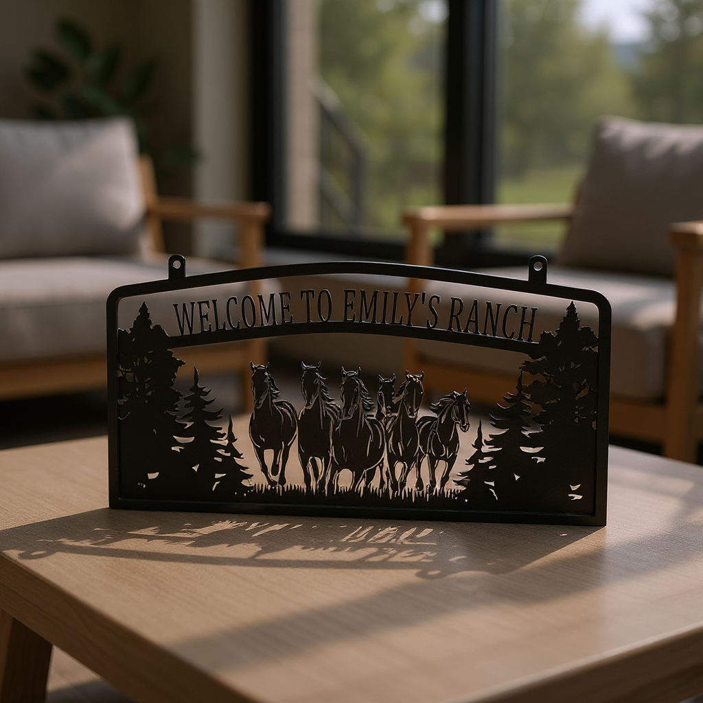 Personalized Ranch Metal Sign - Custom Horse Farmhouse Decor