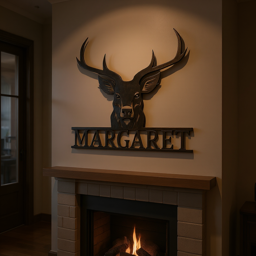 Your Name in the Wild - Custom Deer Head Metal Sign