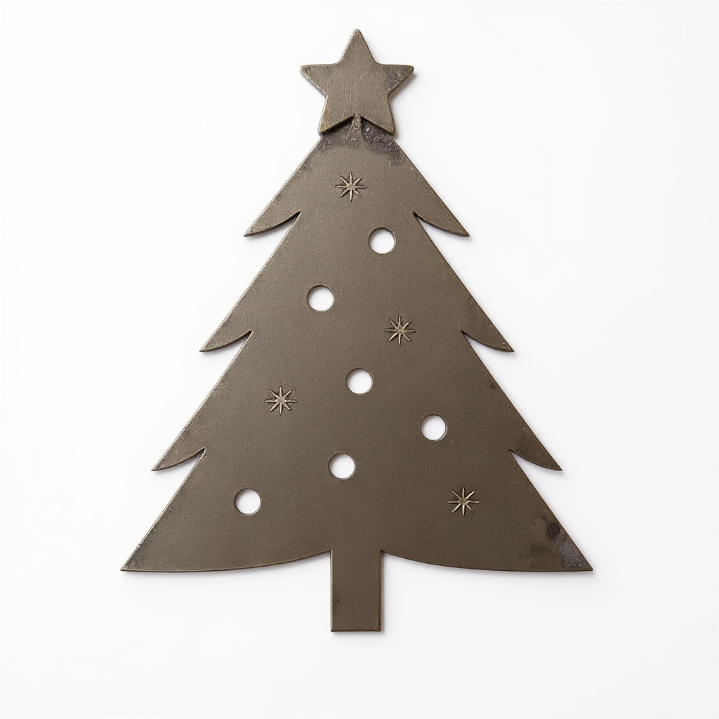 Brilliant Christmas Tree Metal Sign Wall Art for the Holidays - Personalize Wall Art