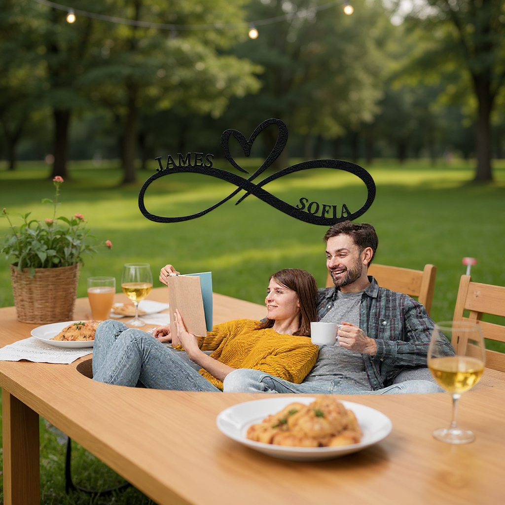 Unique Infinity Heart Metal Sign for Eternal Love & Anniversary
