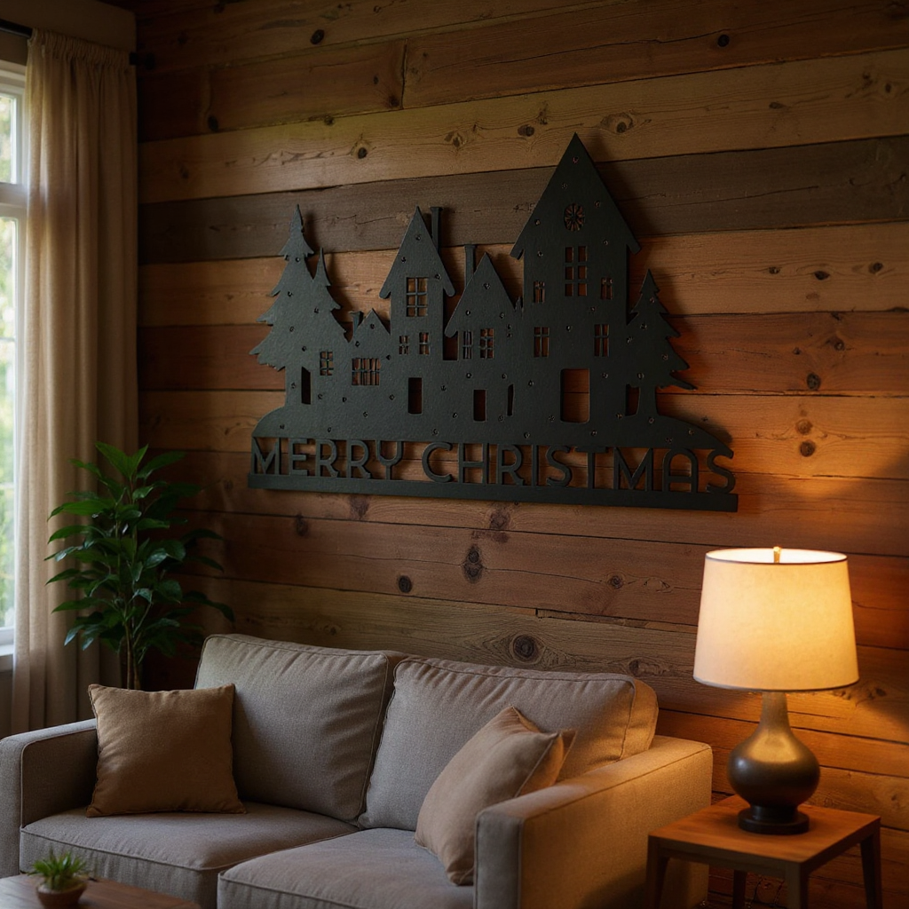 Cherished Holiday Cheer Metal Sign for Your Outdoor Christmas Display