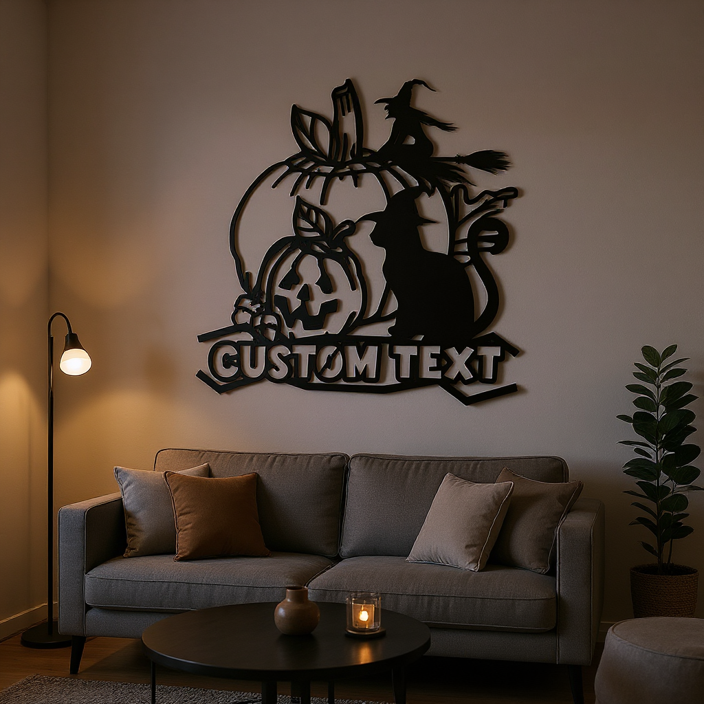 Haunting Custom Name Metal Sign for Spooky Halloween Decor
