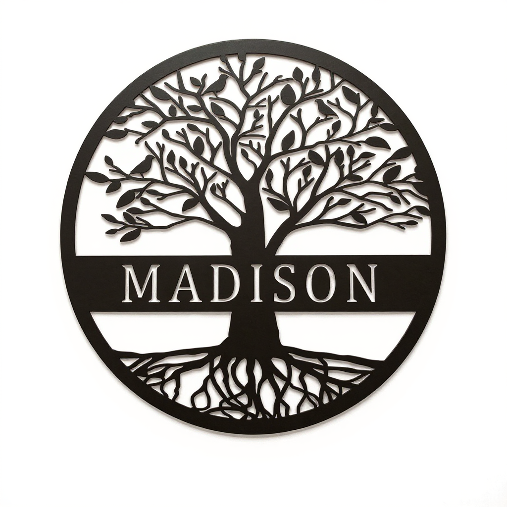 Custom Family Heritage Tree Metal Sign for Wall Decor - Personalize Wall Art