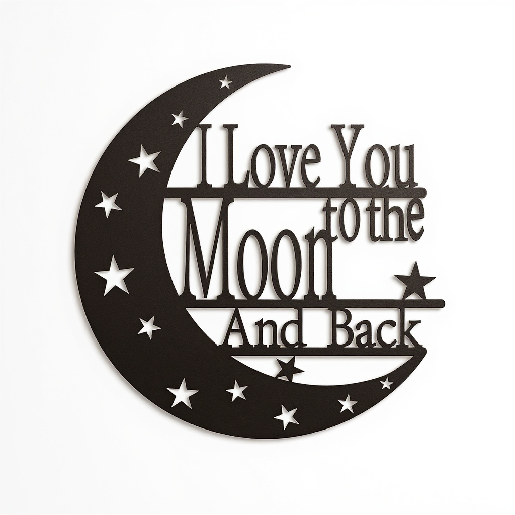 Say "I Love You" With Our Moon & Back Metal Sign - Personalize Wall Art