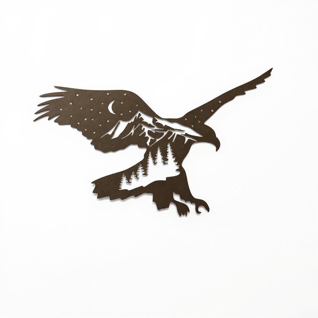Soaring Eagle Metal Sign Art - Nature's Rustic Mountain Decor - Personalize Wall Art