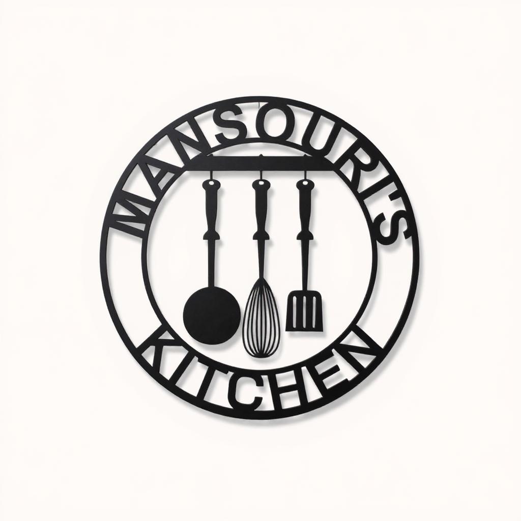Heartfelt Custom Name Metal Sign for Your Kitchen - Personalize Wall Art