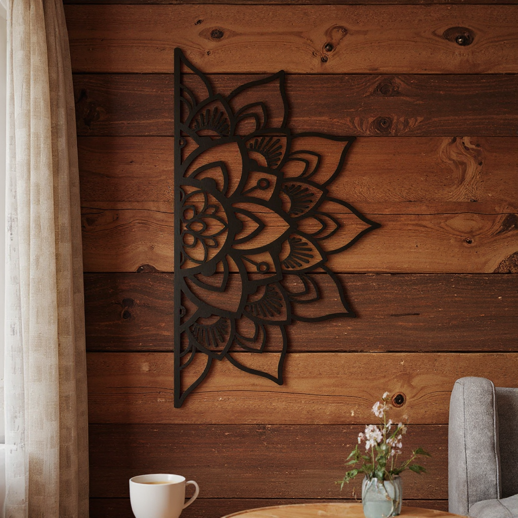 Sacred Geometry - Elegant Mandala Metal Wall Sign Decor