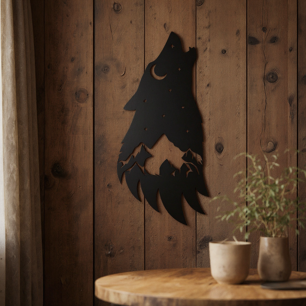 Wolf Head Metal Sign - Intricate Wall Art of the Wild
