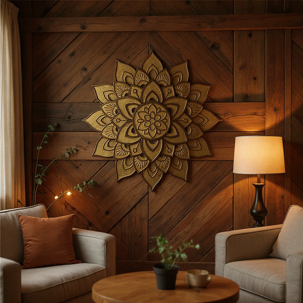Spiritual Mandala Metal Sign for Peaceful Living Room Decor