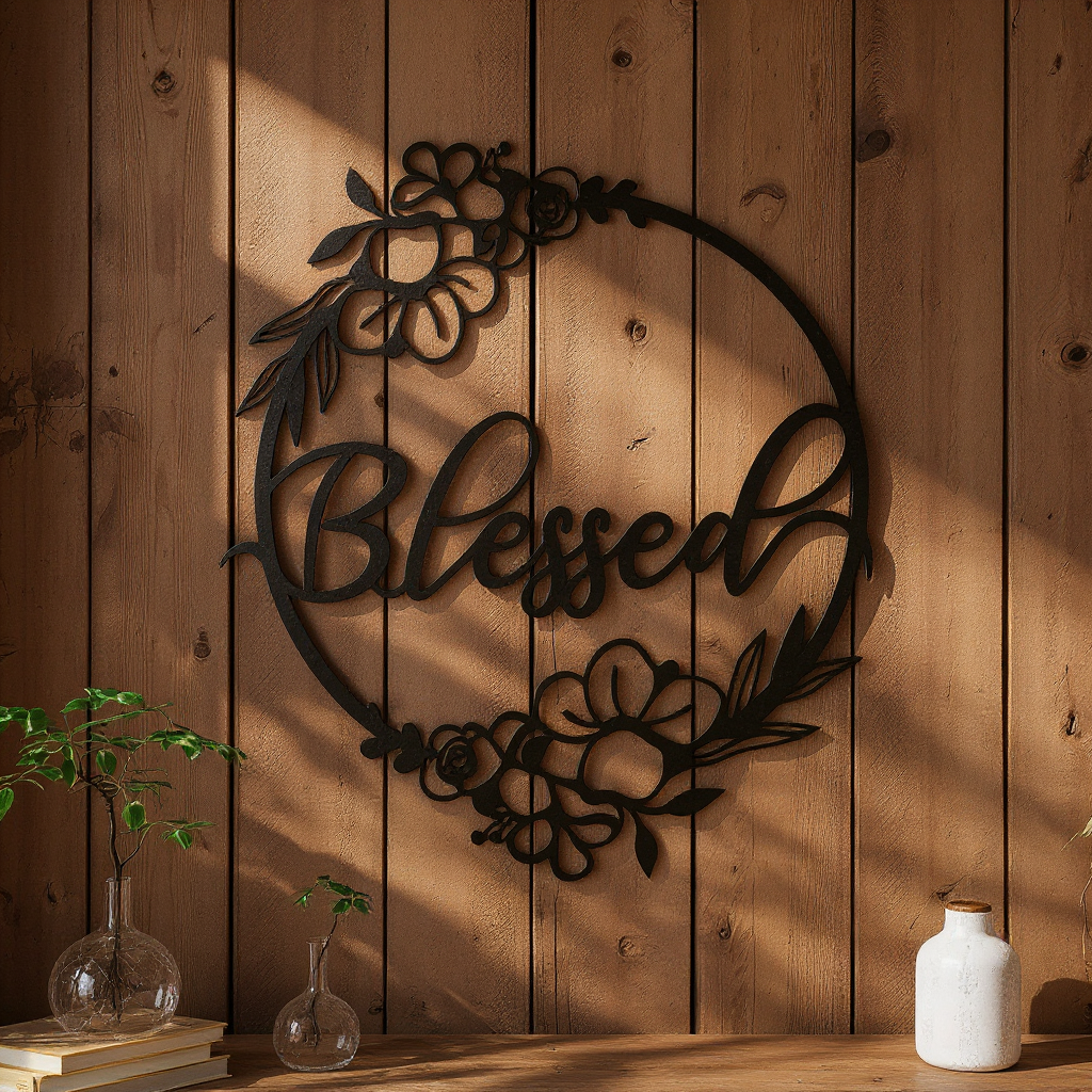 Personalized Blessed Metal Sign for Home Decor
