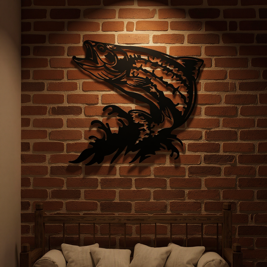 Leaping Trout Metal Sign - A Fishing Adventure for Your Walls