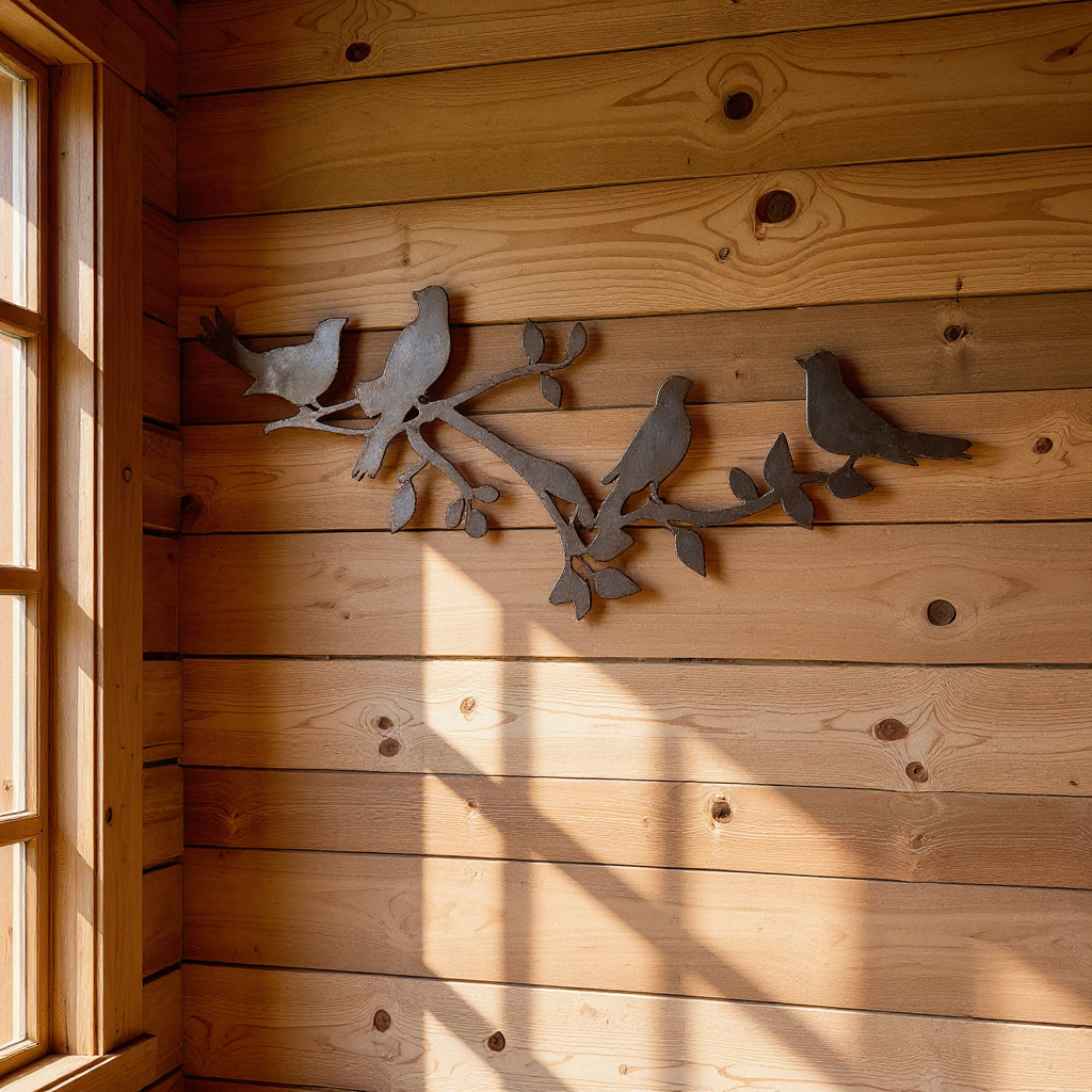 Nature's Serenity - Bird on Tree Branch Metal Wall Sign