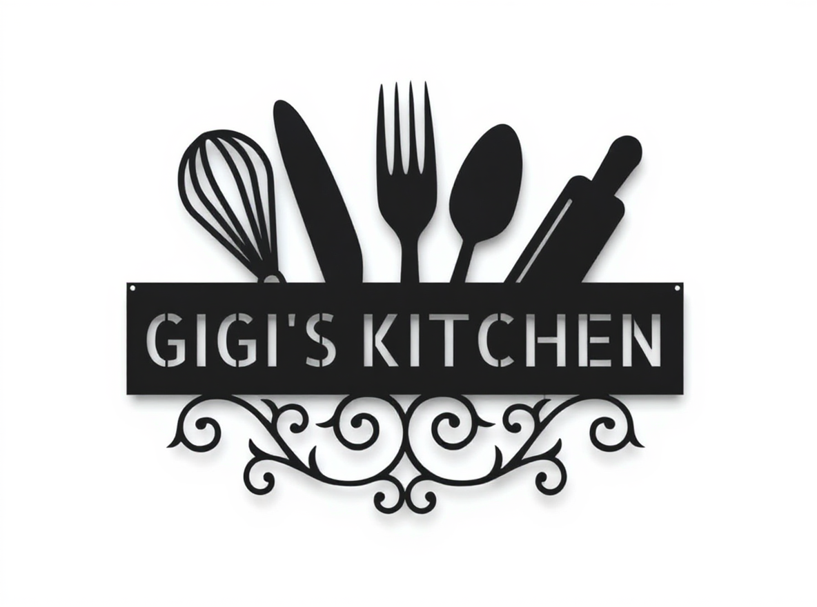 Heartfelt Metal Sign - Nana's Custom Kitchen Gift - Personalize Wall Art