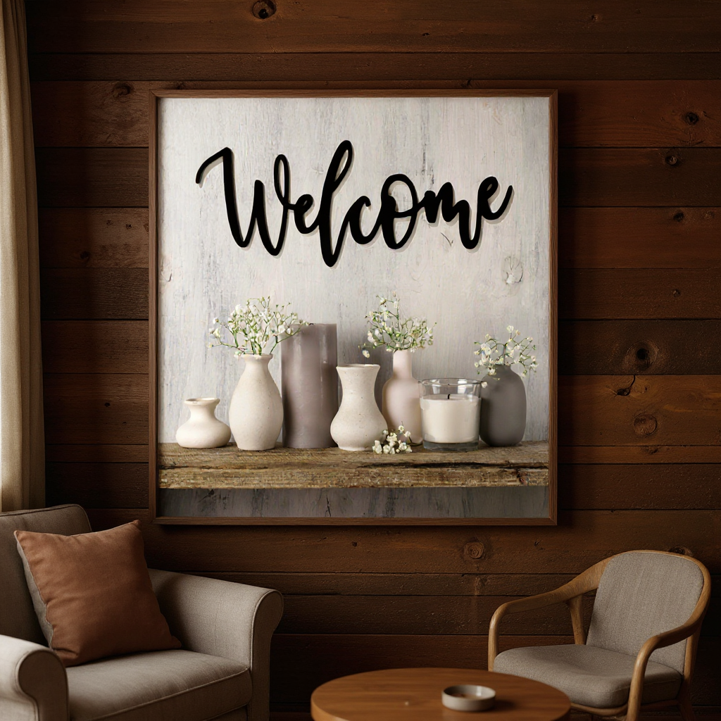 Welcome Home! Personalized Metal Wall Sign Decor