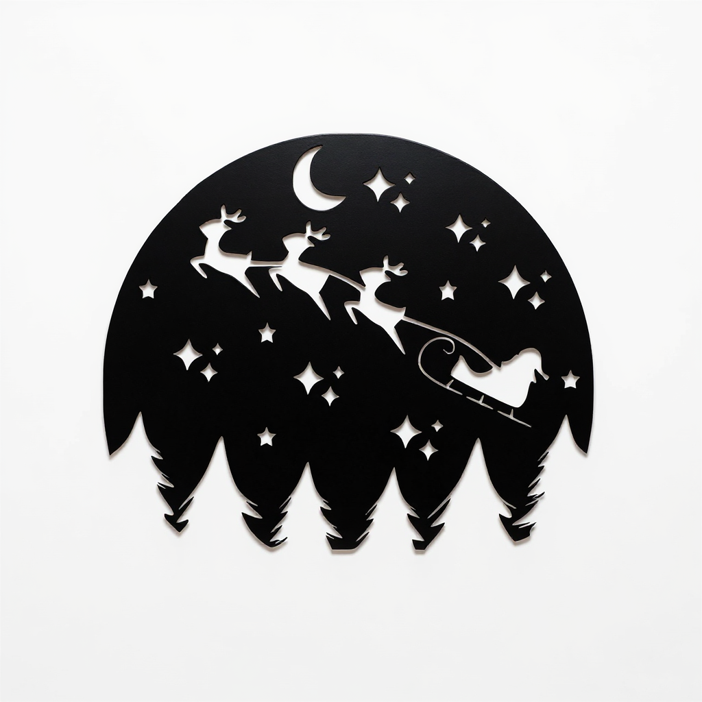 Holiday Magic - Christmas Night Scenery Metal Sign Art - Personalize Wall Art