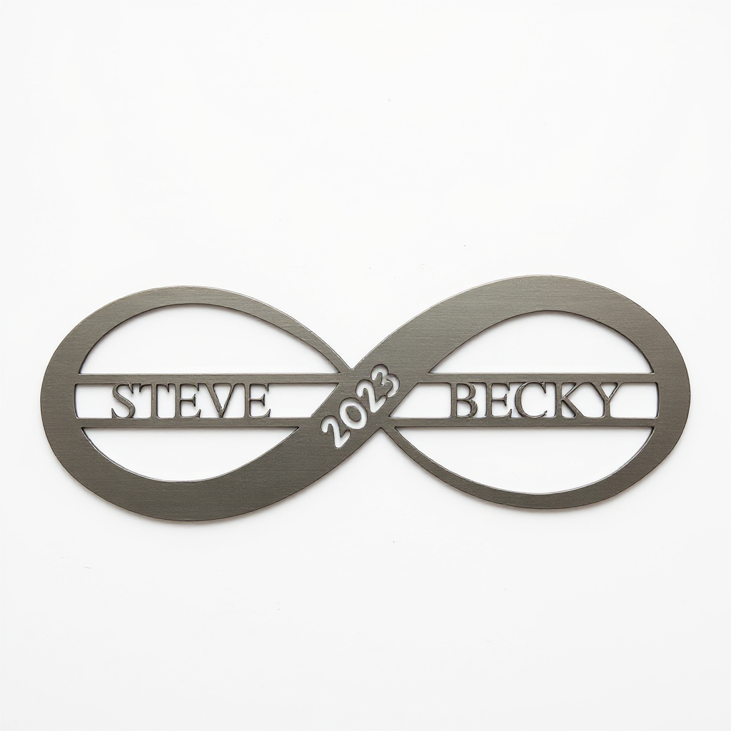 Eternal Love Metal Sign - Personalized Infinity Wall Art Decor - Personalize Wall Art