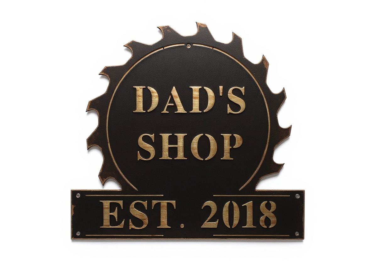 Upgrade Dad's Garage with a Custom Father's Day Metal Sign - Personalize Wall Art