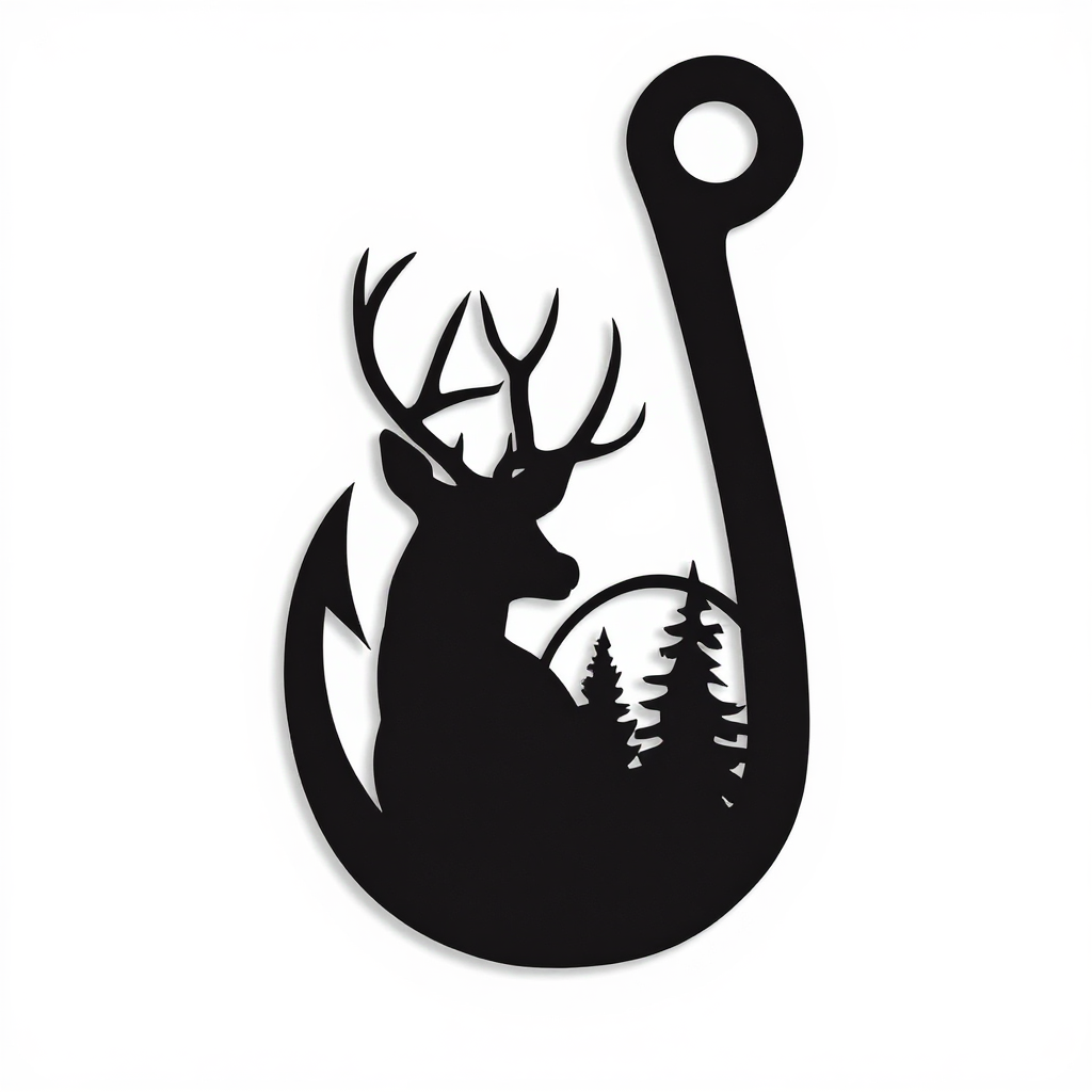 Angler's Trophy - Personalized Deer Fishing Hook Metal Sign - Personalize Wall Art