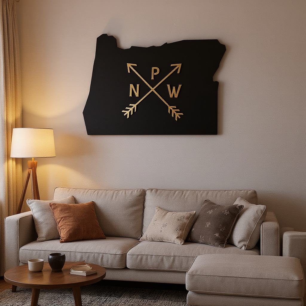 Beloved PNW Oregon Metal Sign Wall Decor for Home