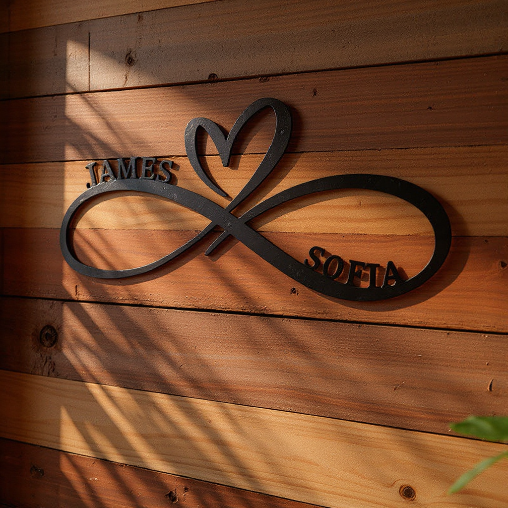 Unique Infinity Heart Metal Sign for Eternal Love & Anniversary